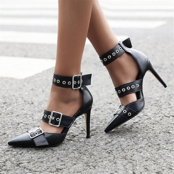 rivet buckle women gladiator sandals stilettos thin high heels pointy toe rome shoes lady party nightclub plus size, Black
rivet buckle women gladiator sandals stilettos thin high heels pointy toe rome shoes lady party nightclub plus size, Black