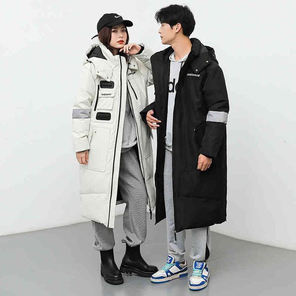 90% down white duck winter jacket men hooded big pockets couple models fashion loose coat lengthened thick unisex, Black
90% down white duck winter jacket men hooded big pockets couple models fashion loose coat lengthened thick unisex, Black