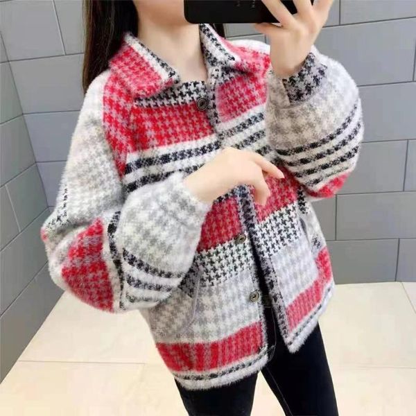 women's knits & tees 2021 autumn winter women fashion faux cardigan female casual plaid loose thick warm knitted sweater r22, White
women's knits & tees 2021 autumn winter women fashion faux cardigan female casual plaid loose thick warm knitted sweater r22, White