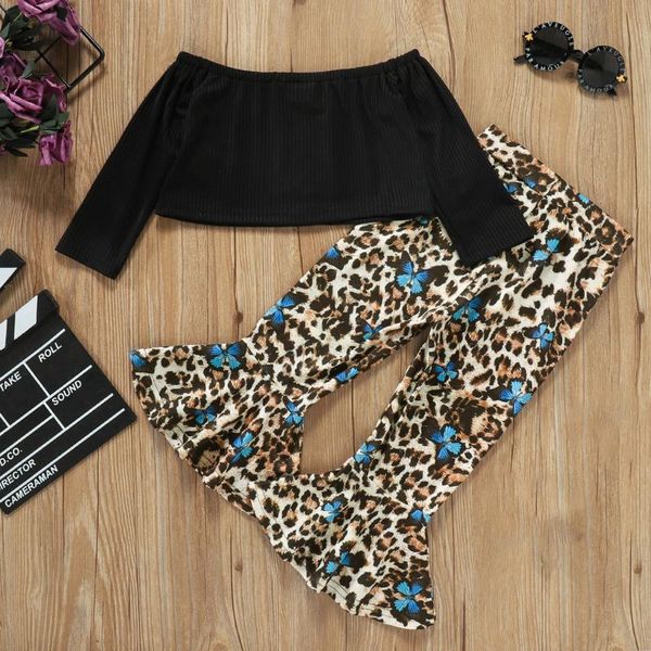 clothing sets autumn kids girls clothes off shoulder long sleeve solid knit leopard flare pants spring suit, White
clothing sets autumn kids girls clothes off shoulder long sleeve solid knit leopard flare pants spring suit, White