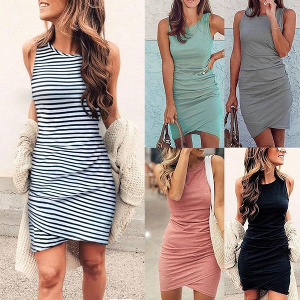 casual dresses women's crew neck sleeveless ruched stretchy bodycon t shirt short mini dress, Black;gray
casual dresses women's crew neck sleeveless ruched stretchy bodycon t shirt short mini dress, Black;gray
