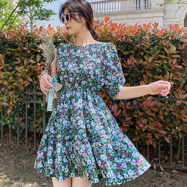 women chiffon dress summer female puff sleeve vintage print floral a-line short mini casual boho vestidos 210423, Black;gray
women chiffon dress summer female puff sleeve vintage print floral a-line short mini casual boho vestidos 210423, Black;gray