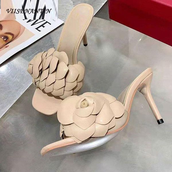 latest summer petal slippers thin heel open toe high stiletto partyshoes designer leather mujer, Black
latest summer petal slippers thin heel open toe high stiletto partyshoes designer leather mujer, Black