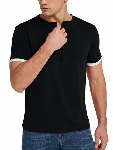 men half button t-shirt n4ur#, White;black
men half button t-shirt n4ur#, White;black