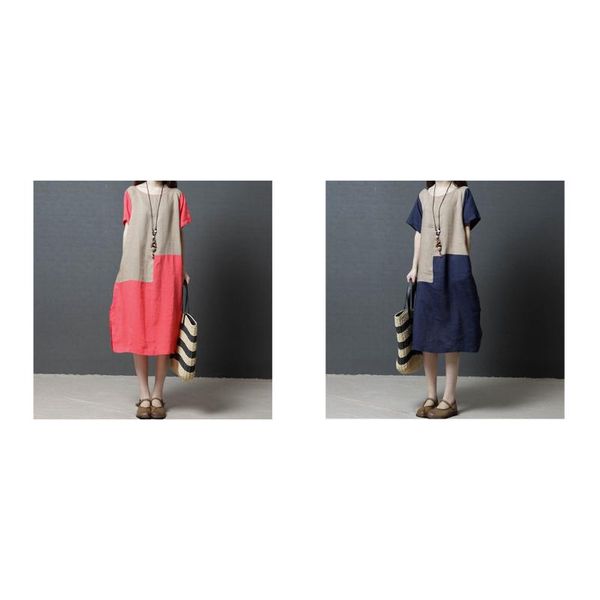 girl's dresses 2pcs women's fashion comfortable contrast color pure linen dress, red & blue, Red;yellow
girl's dresses 2pcs women's fashion comfortable contrast color pure linen dress, red & blue, Red;yellow