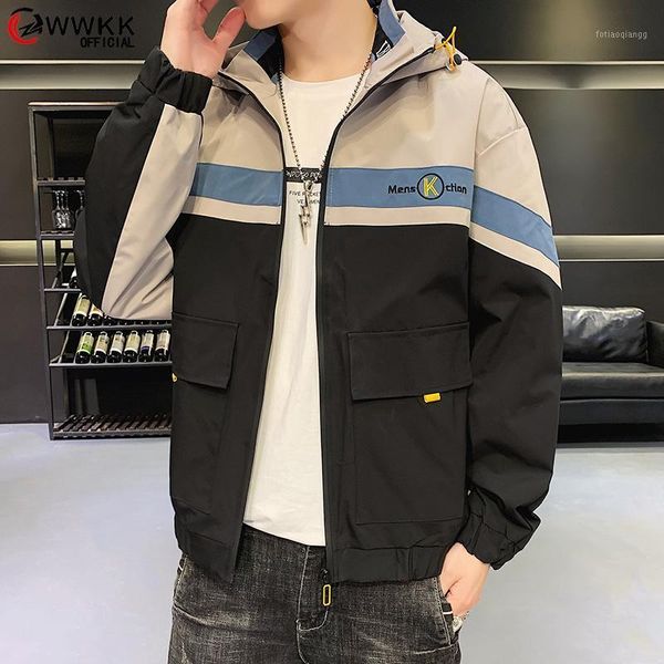 spring and autumn hooded jacket men's casual street slim windbreaker authentic clothing jackets, Black;brown
spring and autumn hooded jacket men's casual street slim windbreaker authentic clothing jackets, Black;brown
