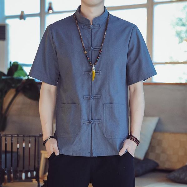 men's dress shirts summer men linen shirt short sleeve casual for chinese tang style vertical collar and coil button thin coat, White;black
men's dress shirts summer men linen shirt short sleeve casual for chinese tang style vertical collar and coil button thin coat, White;black