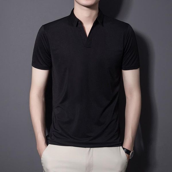 men's polos solid fashion shirt men short sleeve thin summer cool streetwear slim fit casual plus size, White;black
men's polos solid fashion shirt men short sleeve thin summer cool streetwear slim fit casual plus size, White;black