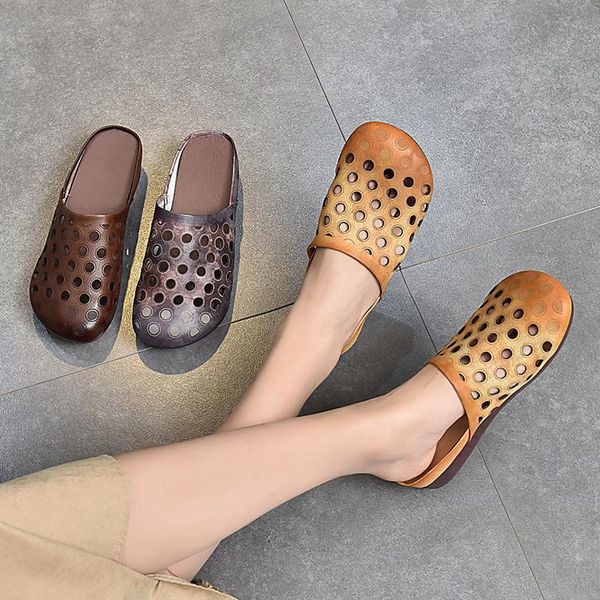 slippers baotou leather for women summer wear 2021 head layer cowhide hollow retro cool, Black
slippers baotou leather for women summer wear 2021 head layer cowhide hollow retro cool, Black