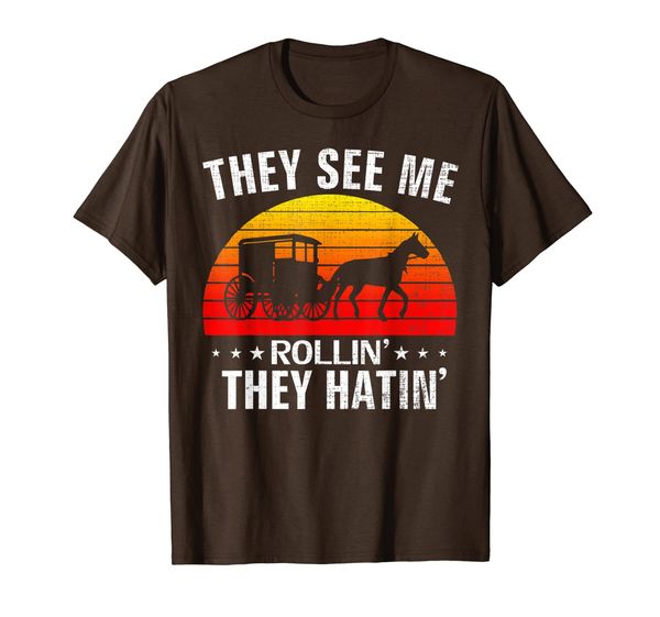 Retro Vintage They See Me Rollin They Hatin Funny Amish Gift T-Shirt, Mainly pictures
Retro Vintage They See Me Rollin They Hatin Funny Amish Gift T-Shirt, Mainly pictures