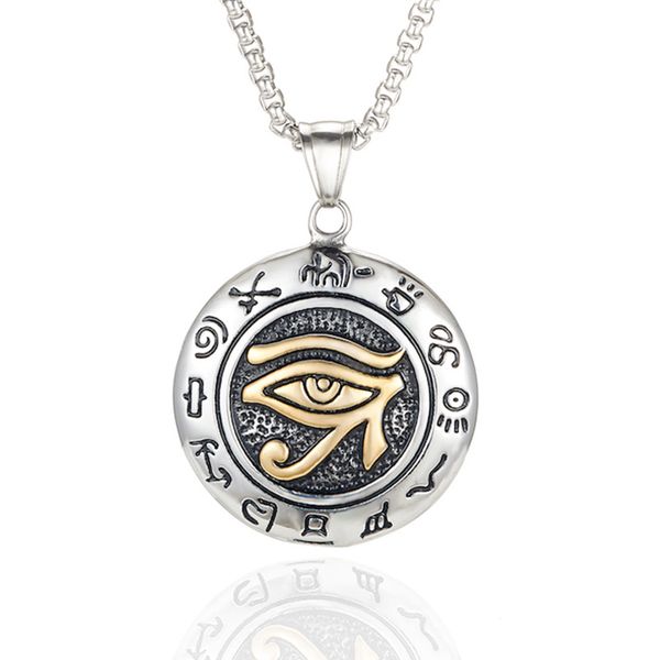america europe popular retro mystical stainless steel evil eye pendant necklace, Silver
america europe popular retro mystical stainless steel evil eye pendant necklace, Silver