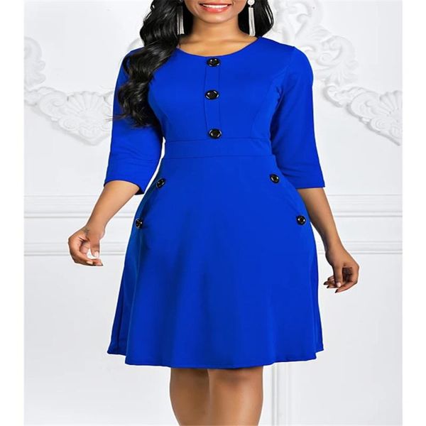 casual dresses 2021 large women's spring and autumn solid color dress round neck quarter sleeve button waist a-line skirt women, Black;gray
casual dresses 2021 large women's spring and autumn solid color dress round neck quarter sleeve button waist a-line skirt women, Black;gray