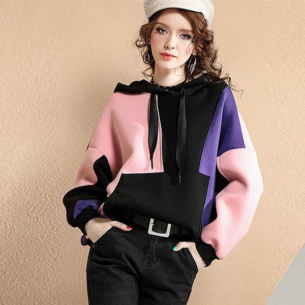 women's hoodies & sweatshirts hoodie patchwork sweatshirt women loose style pocket long sleeves casual clothing autumn and winter fashi, Black
women's hoodies & sweatshirts hoodie patchwork sweatshirt women loose style pocket long sleeves casual clothing autumn and winter fashi, Black