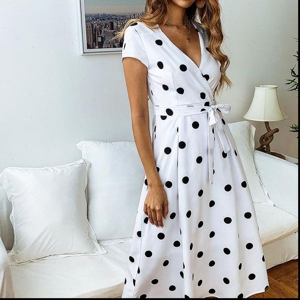 summer dress women dresses vintage casual polka dot print a line party v neck short sleeve long fashion, Black;gray
summer dress women dresses vintage casual polka dot print a line party v neck short sleeve long fashion, Black;gray