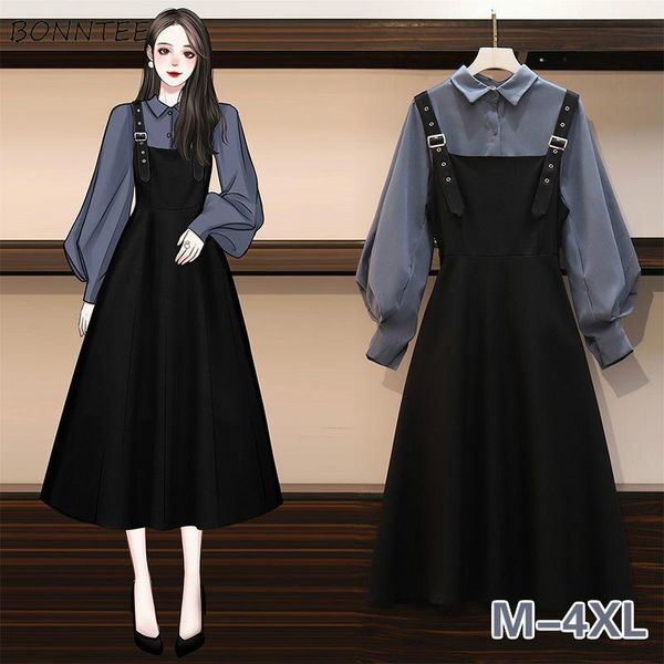 casual dresses dress sets women 4xl size chic fashion elegant office lady outfits 2 piece korean fall basic simple female shirts vestido, Black;gray
casual dresses dress sets women 4xl size chic fashion elegant office lady outfits 2 piece korean fall basic simple female shirts vestido, Black;gray