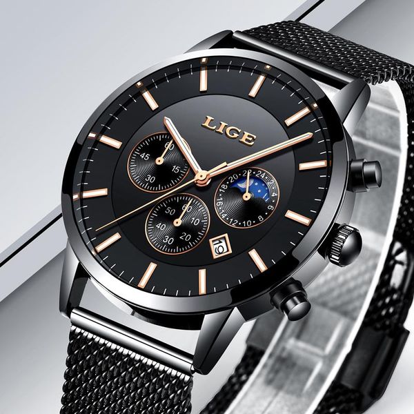 wristwatches lige men watches multi function sport quartz watch man waterproof mesh belt business clock male wrist, Slivery;brown
wristwatches lige men watches multi function sport quartz watch man waterproof mesh belt business clock male wrist, Slivery;brown