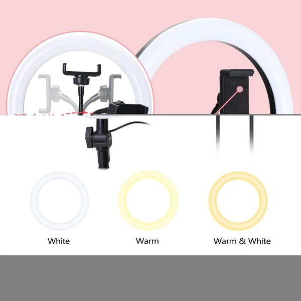 flash heads 10'' dimmable led selfie round light with phone clip brightness adjustable lamp for live broadcast pography video
flash heads 10'' dimmable led selfie round light with phone clip brightness adjustable lamp for live broadcast pography video