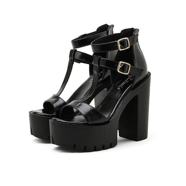 women's summer shoes platform heels gladiator sandals women ladies woman high punk, Black
women's summer shoes platform heels gladiator sandals women ladies woman high punk, Black