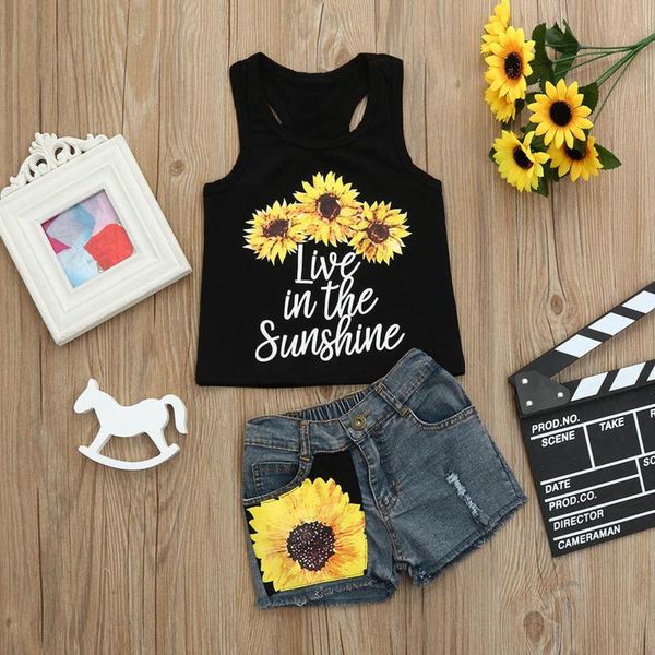 toddler baby girls boys letter print vest +sunflower denim shorts outfit children's sets clothing outfits, White
toddler baby girls boys letter print vest +sunflower denim shorts outfit children's sets clothing outfits, White
