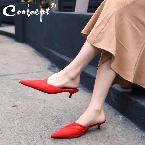 coolcept sandals shoes women fashion solid color real leather slippers lady thin heels pointed toe pleated footwear size 33-40, Black
coolcept sandals shoes women fashion solid color real leather slippers lady thin heels pointed toe pleated footwear size 33-40, Black