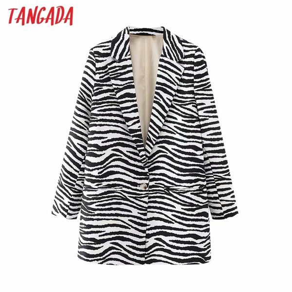 women animal print blazer coat vintage one button long sleeve female outerwear chic da37 210416, Black
women animal print blazer coat vintage one button long sleeve female outerwear chic da37 210416, Black