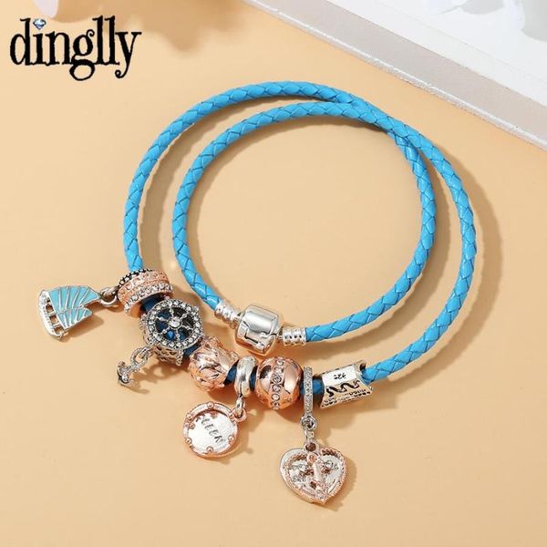 charm bracelets dinglly yacht beads sailing boat crown anchor blue leather for men original stackable bracelet bangles, Golden;silver
charm bracelets dinglly yacht beads sailing boat crown anchor blue leather for men original stackable bracelet bangles, Golden;silver