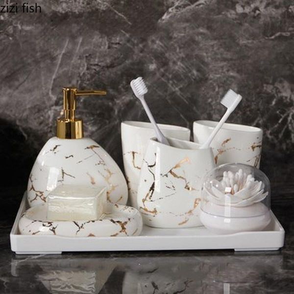bath accessory set 6/7pcs gold marble ceramics bathroom accessories soap dispenser/toothbrush holder/tumbler/soap dish products
bath accessory set 6/7pcs gold marble ceramics bathroom accessories soap dispenser/toothbrush holder/tumbler/soap dish products
