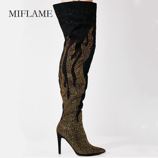 boots fashion show long autumn winter women pointed toe studded rhinestone over the knee high lady side zip stiletto heels, Black
boots fashion show long autumn winter women pointed toe studded rhinestone over the knee high lady side zip stiletto heels, Black