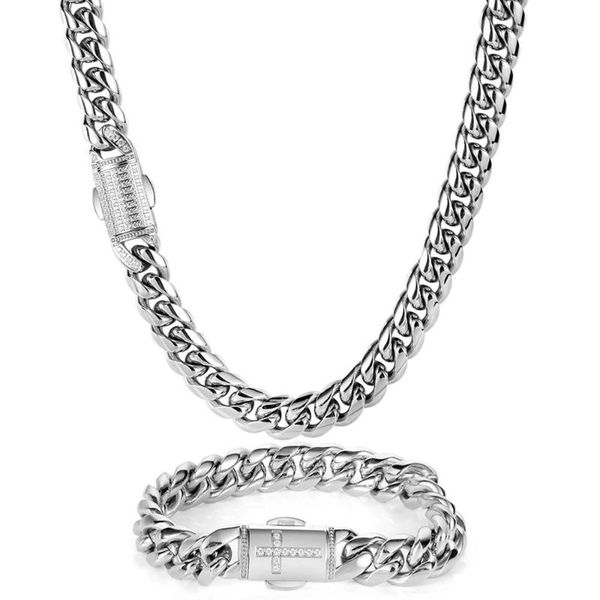 chains 12mm stainless steel round cuban curb miami chain necklaces cross cz zircon lock link for men hip hop rapper jewelry, Silver
chains 12mm stainless steel round cuban curb miami chain necklaces cross cz zircon lock link for men hip hop rapper jewelry, Silver