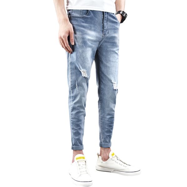 ebaihui spring summer new jeans for men korean trendy slim nine cents pants leisure loose little feet low waist trousers, Blue
ebaihui spring summer new jeans for men korean trendy slim nine cents pants leisure loose little feet low waist trousers, Blue