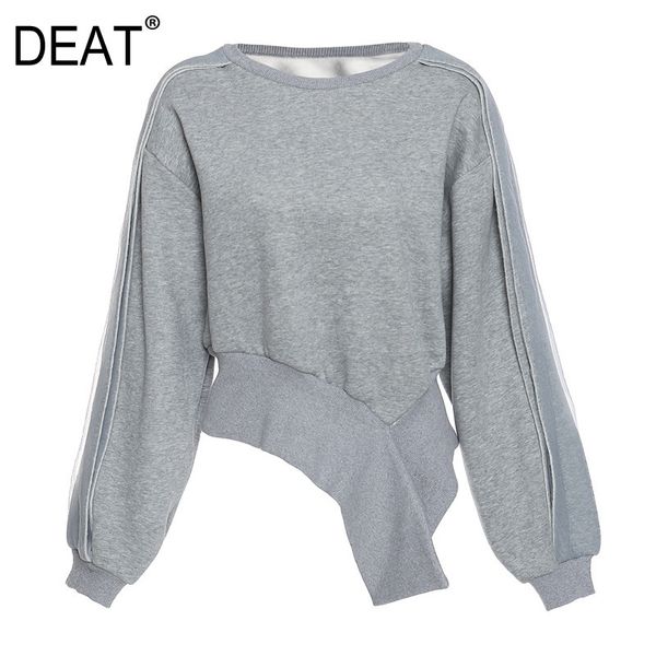 early spring round neck asymmetrical gray color big lantern sleeves pullover high waist female sweatshirt wo63602l 210421, Black
early spring round neck asymmetrical gray color big lantern sleeves pullover high waist female sweatshirt wo63602l 210421, Black