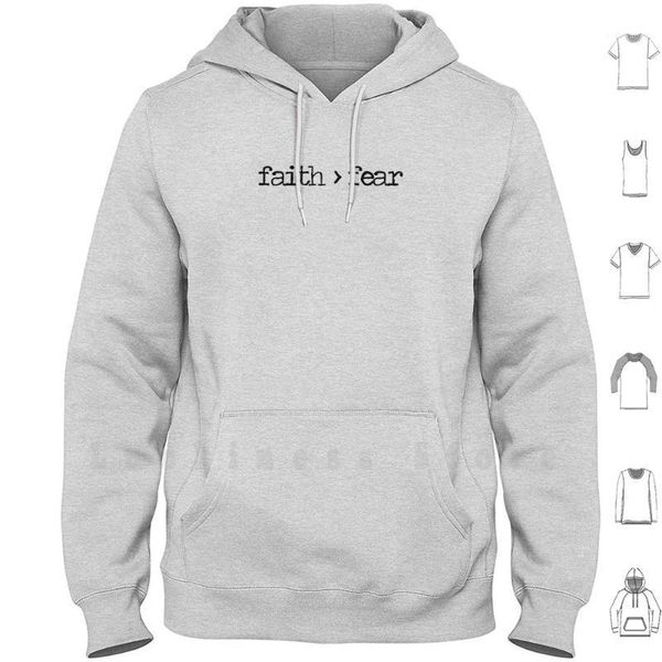 faith is greater than fear hoodies over christian men's & sweatshirts, Black