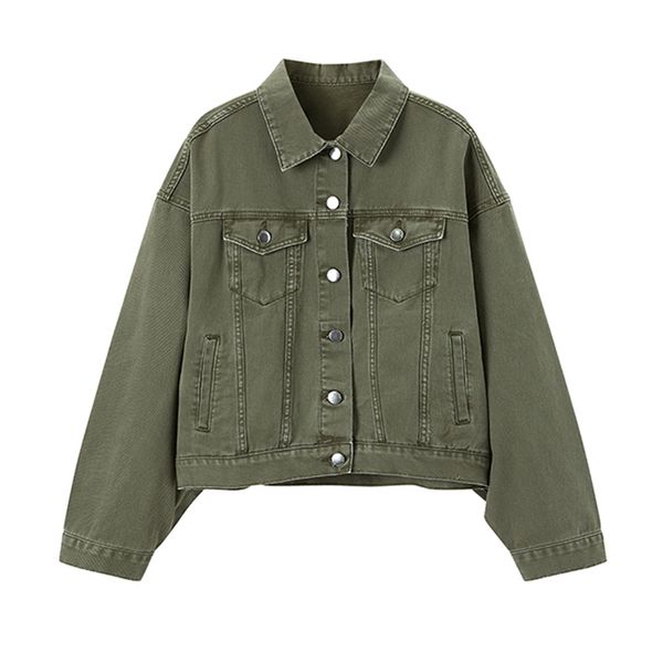 green brick red section denim jacket button lantern long sleeves loose jean jackets for women turn down collar c0179 210514, Black;brown
green brick red section denim jacket button lantern long sleeves loose jean jackets for women turn down collar c0179 210514, Black;brown