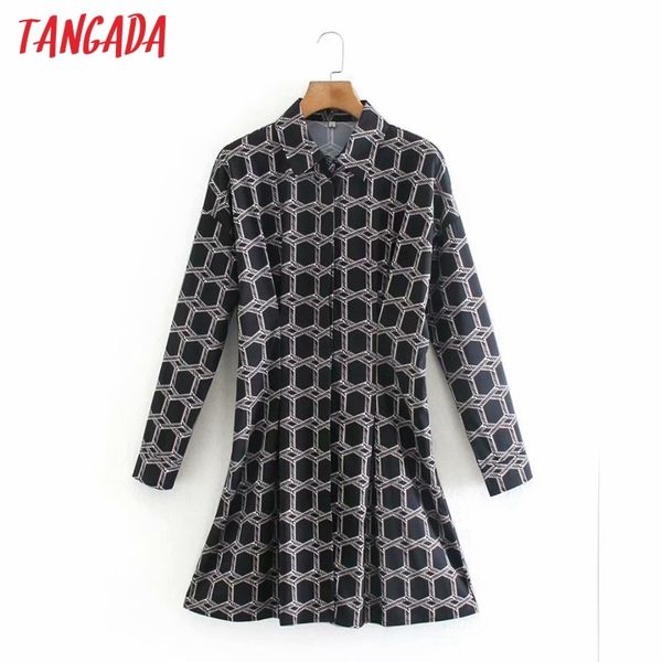 women black geometry print shirt dress long sleeve tunic females mini dresses vestidos xn92 210416, Black;gray
women black geometry print shirt dress long sleeve tunic females mini dresses vestidos xn92 210416, Black;gray