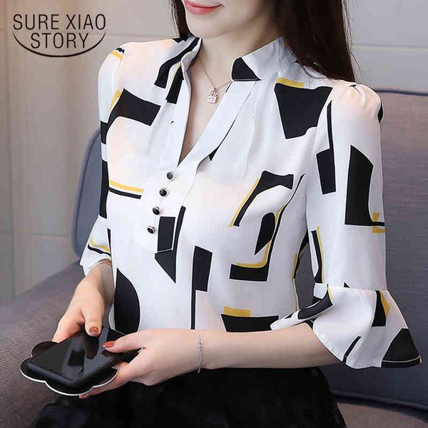arrived fashion half printed sleeved clothing chiffon plus size shirts women blouses 1195 40 210415, White
arrived fashion half printed sleeved clothing chiffon plus size shirts women blouses 1195 40 210415, White