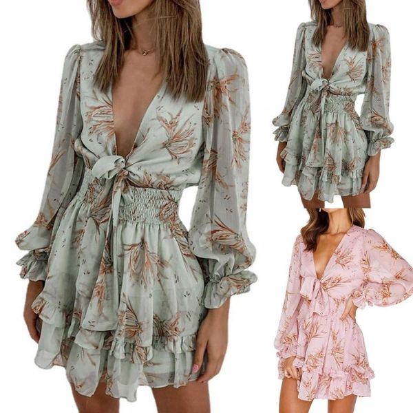 casual dresses 2022 women v neck long sleeve chiffon print lace-up ruffle dress female mini, Black;gray
casual dresses 2022 women v neck long sleeve chiffon print lace-up ruffle dress female mini, Black;gray