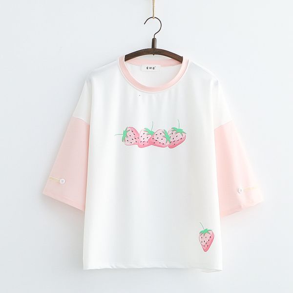 kawaii sweet strawberry print t-shirt female short sleeve cute graphic tees women girls japanese cotton summer white shirt
kawaii sweet strawberry print t-shirt female short sleeve cute graphic tees women girls japanese cotton summer white shirt