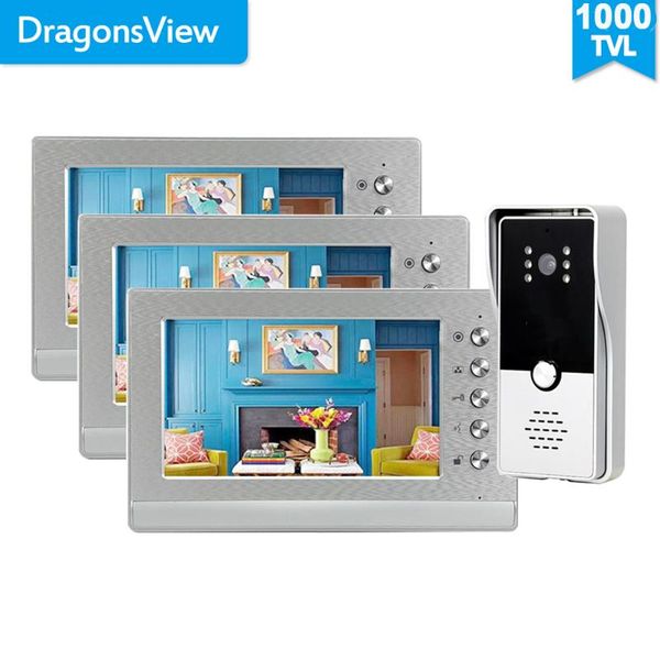 dragonsview 7 inch wired video intercom system doorbell camera multiple 2/3 monitors support gate lock door phones
dragonsview 7 inch wired video intercom system doorbell camera multiple 2/3 monitors support gate lock door phones