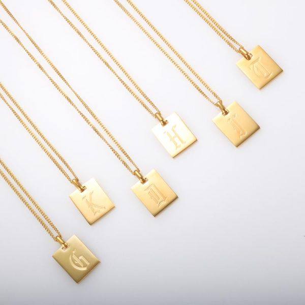 chains fashion engraved a~z intial letter necklace sqare shaped old english pendant for women men jewelry gift, Silver
chains fashion engraved a~z intial letter necklace sqare shaped old english pendant for women men jewelry gift, Silver