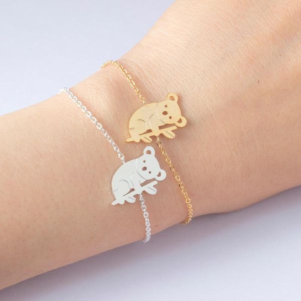 link, chain small cute koala bracelet christmas gift to children austrilia animal stainess steel gold silver color bear armbanden, Black
link, chain small cute koala bracelet christmas gift to children austrilia animal stainess steel gold silver color bear armbanden, Black