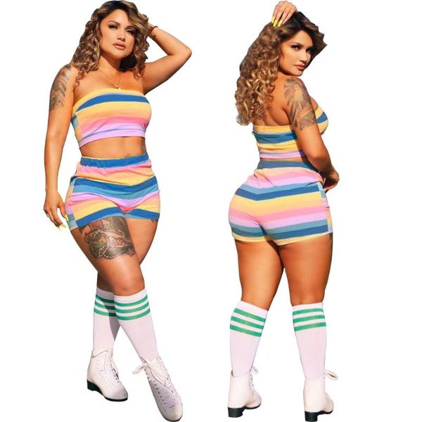 women's tracksuits 2021 spring and summer fashion clothing cute casual sports rainbow stripe tube print suit, Gray
women's tracksuits 2021 spring and summer fashion clothing cute casual sports rainbow stripe tube print suit, Gray