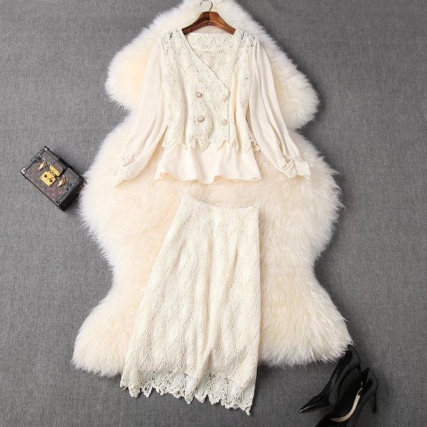two piece dress casual lace women suits v neck lantern sleeve shirt + camis high waist bodycon skirt elegant 3 pieces set female tide, White
two piece dress casual lace women suits v neck lantern sleeve shirt + camis high waist bodycon skirt elegant 3 pieces set female tide, White