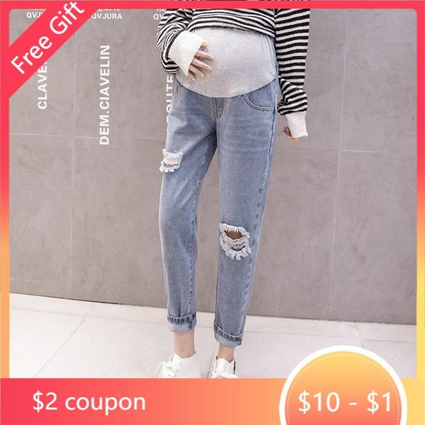maternity bottoms denim hole pants jeans for pregnant women clothes boyfriend trousers high waist abdominal loose pregnancy, White
maternity bottoms denim hole pants jeans for pregnant women clothes boyfriend trousers high waist abdominal loose pregnancy, White