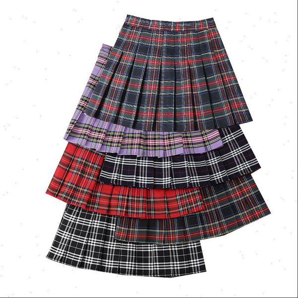 high waist a line plaid women skirt summer pleated fashion chic girls mini slim tennis, Black
high waist a line plaid women skirt summer pleated fashion chic girls mini slim tennis, Black