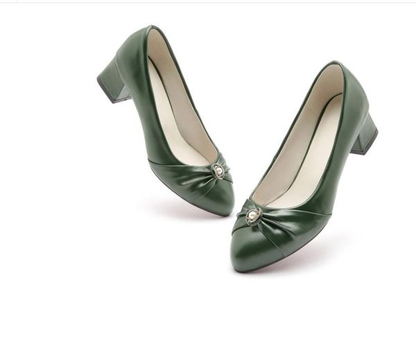 women's shoes in spring and autumn middle coarse heel @04, Black