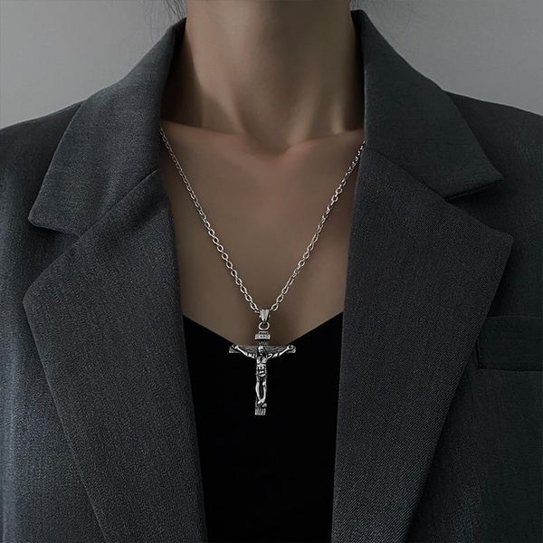 chains necklace jesus cross pendant titanium steel retro men and women accessories small, Silver
chains necklace jesus cross pendant titanium steel retro men and women accessories small, Silver