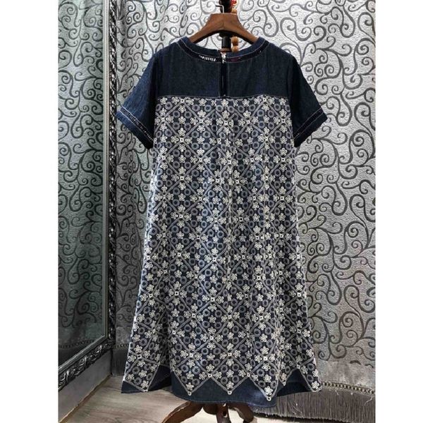 dress summer fashion jeans women o-neck exquisite embroidery patchwork casual denim ladies dress, Black;gray
dress summer fashion jeans women o-neck exquisite embroidery patchwork casual denim ladies dress, Black;gray
