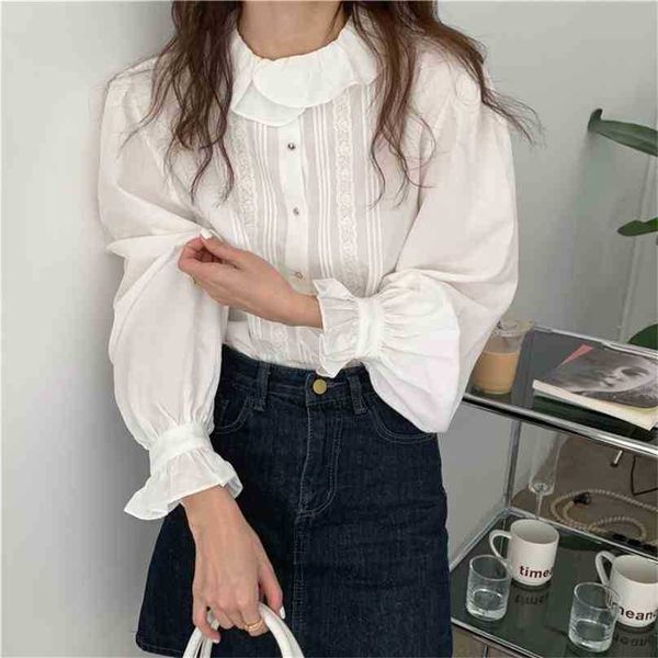 elegance retro ruffles office lady solid lace patchwork sweet girls shirts femme casual clothe 210525, White
elegance retro ruffles office lady solid lace patchwork sweet girls shirts femme casual clothe 210525, White