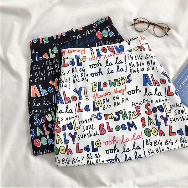 women letters printed bodycon skirts colorful cartoon printing high waist slim midi split female 210518, Black
women letters printed bodycon skirts colorful cartoon printing high waist slim midi split female 210518, Black
