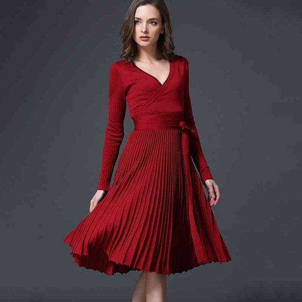casual dresses spring autumn fashion knitted women elegant long sleeve pleated v-neck ladies q1157 eoxw, Black;gray
casual dresses spring autumn fashion knitted women elegant long sleeve pleated v-neck ladies q1157 eoxw, Black;gray